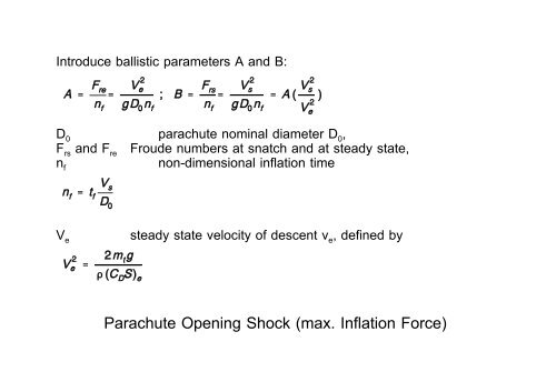 10 Parachute Flight Dynamics and Trajectory Simulation Doher