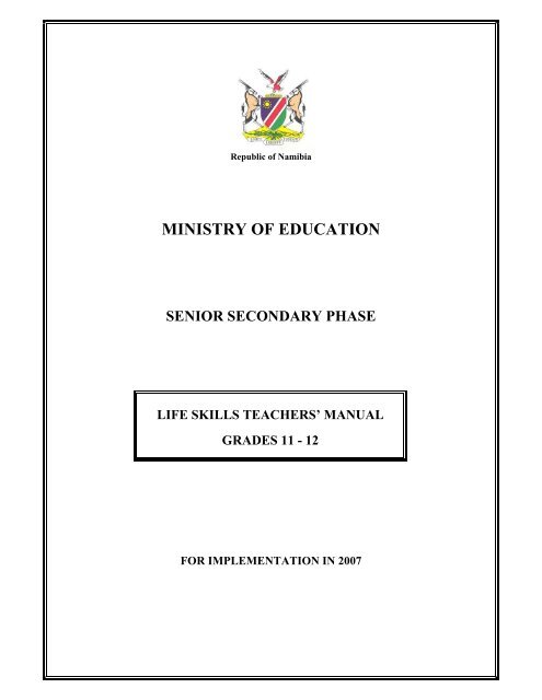 Life Skills Teacher s Manual NIED
