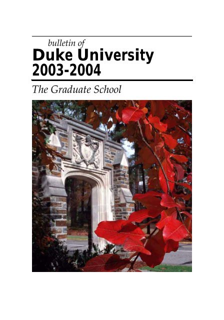 Refrain lightweight Reporter Duke University 2003-2004 - Office of the Registrar - Duke University