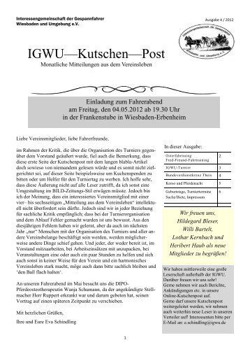 IGWU—Kutschen—Post - Interessengemeinschaft der ...