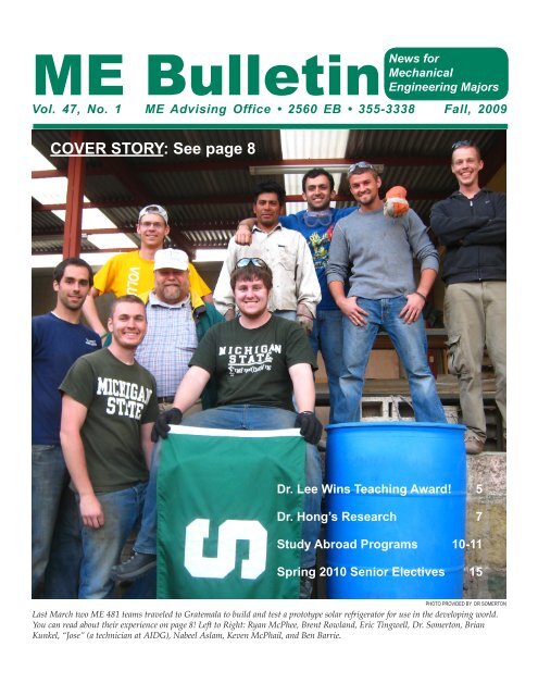 ME Bulletin - College of Engineering, Michigan State University