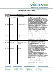 Referenzliste der Sensatec GmbH - ISTEV GmbH