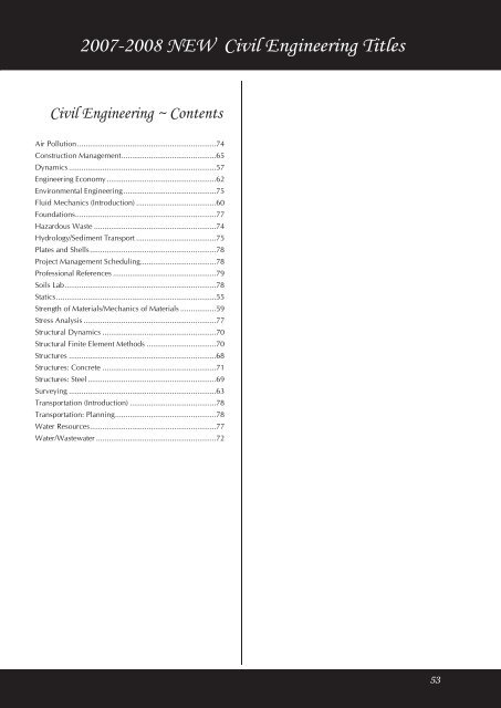 2007-2008 NEW Civil Engineering Titles - McGraw-Hill Books