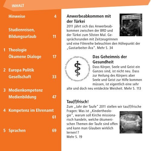 Programm 2|2011 - Melanchthon-Akademie