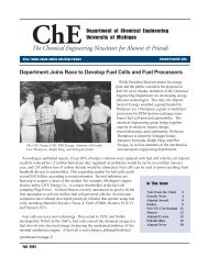 The Chemical Engineering Newsletter for Alumni & Friends