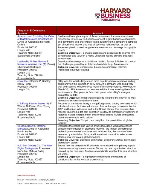 Case Map for O'Brien: Management Information Systems - Harvard ...