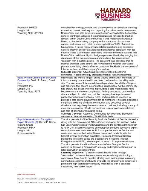 Case Map for O'Brien: Management Information Systems - Harvard ...
