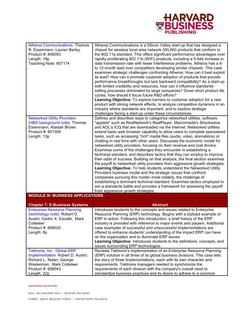 Case Map for O'Brien: Management Information Systems - Harvard ...