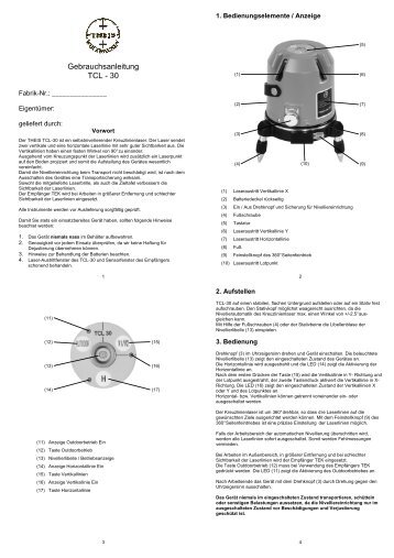 Gebrauchsanleitung - bei Theis Feinwerktechnik