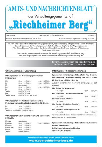 Amts- und Nachrichtenblatt der VG "Riechheimer Berg" Nr