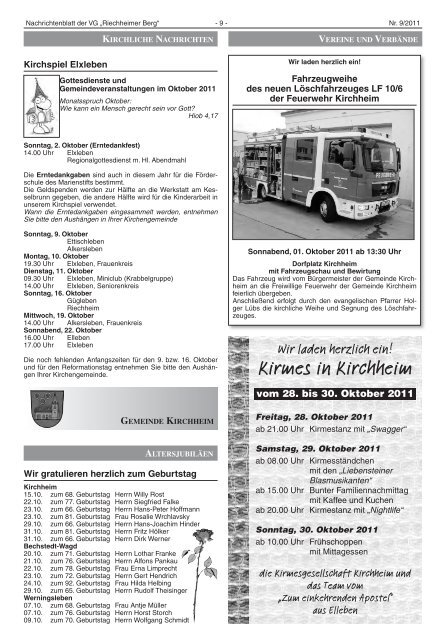 Amts- und Nachrichtenblatt der VG "Riechheimer Berg" Nr
