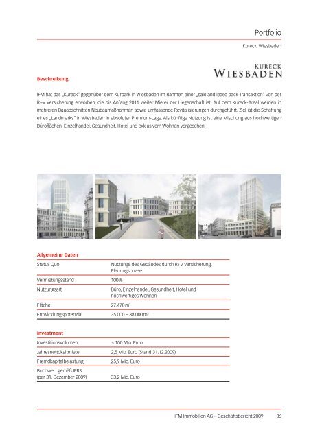 Geschäftsbericht 2009 - IFM Immobilien AG