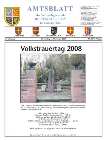 Volkstrauertag 2008 - Verbandsgemeinde Hettenleidelheim