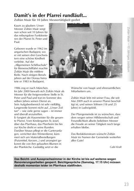 ++Pfarrnachrichten Nr. 80 von Dezember 2010 ... - St. Peter und Paul