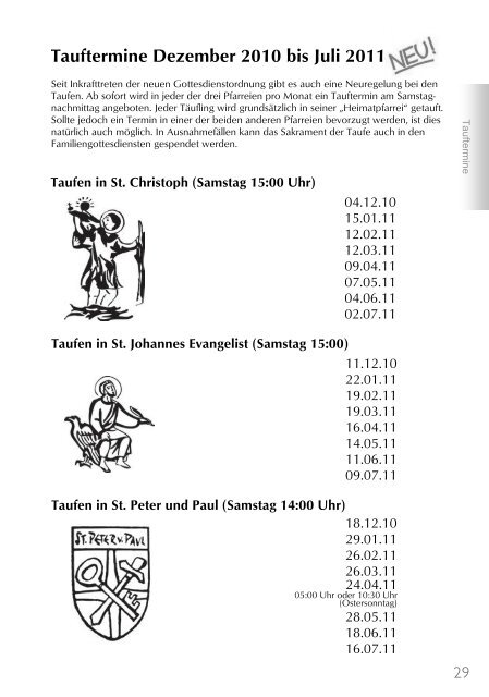 ++Pfarrnachrichten Nr. 80 von Dezember 2010 ... - St. Peter und Paul