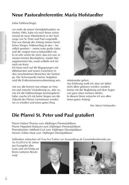 ++Pfarrnachrichten Nr. 80 von Dezember 2010 ... - St. Peter und Paul