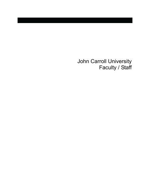 Faculty, Staff, & Administration Directory - John Carroll University