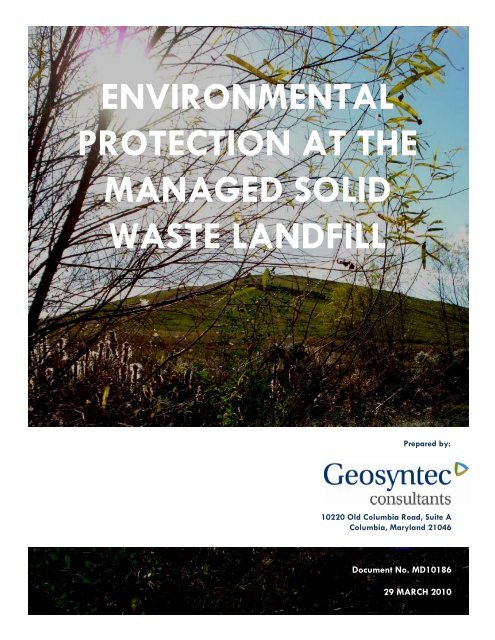 AREA A/B ENGINEERING REPORT - Waste Management