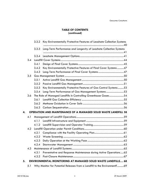 AREA A/B ENGINEERING REPORT - Waste Management