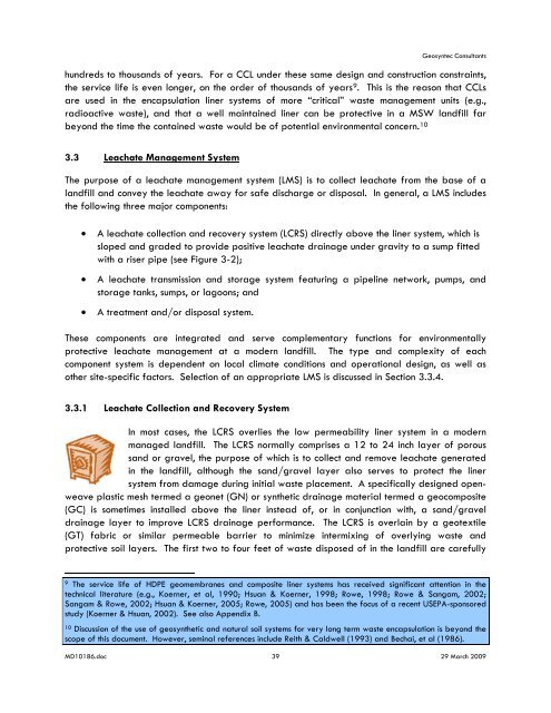 AREA A/B ENGINEERING REPORT - Waste Management