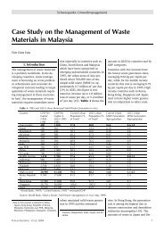 Case Study on the Management of Waste Materials in Malaysia