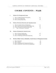 course contents - pg&r - National Institute of Technology Karnataka
