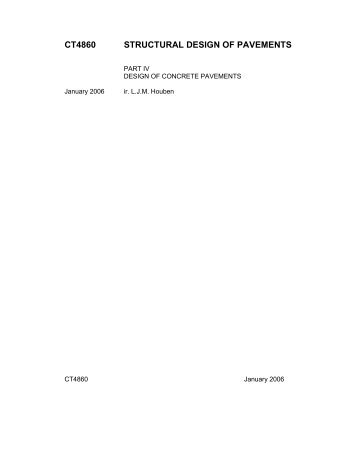 CT4860 STRUCTURAL DESIGN OF PAVEMENTS