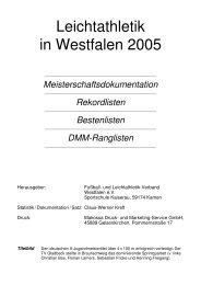 FLVW Bestenliste Westfalen 2005 - LG Wittgenstein