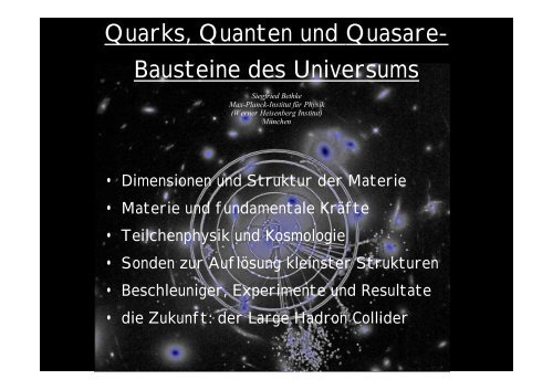 Bausteine des Universums - Max-Planck-Institut für Physik