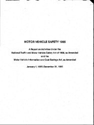 MOTOR VEHICLE SAFETY 1985