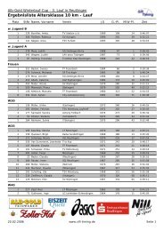 Ergebnisliste Altersklasse 10 km - Lauf - LV Pliezhausen