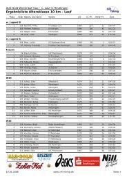 Ergebnisliste Altersklasse 10 km - Lauf - LV Pliezhausen