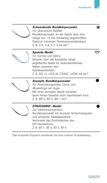 Geschichtliche Entwicklung - Ethicon Products