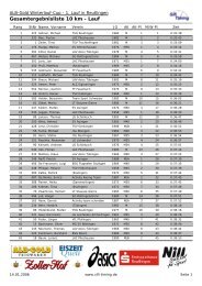 Gesamtergebnisliste 10 km - Lauf - LV Pliezhausen