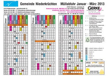 Abfallkalender 2013 - Gemeinde Niederkrüchten