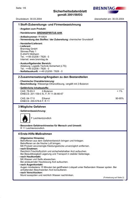 Sicherheitsdatenblatt - Webkat