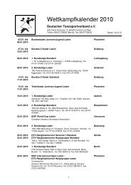 Wettkampfkalender 2010 - Tanzsportclub Teningen eV