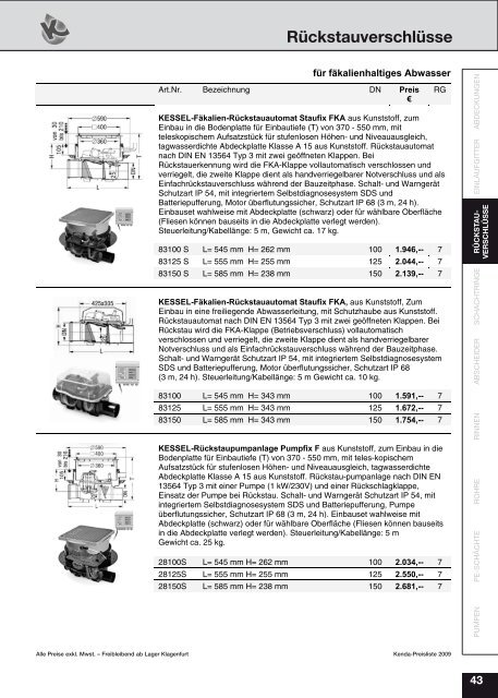 Gesamte PL2009.pdf - Kenda Abwassertechnik