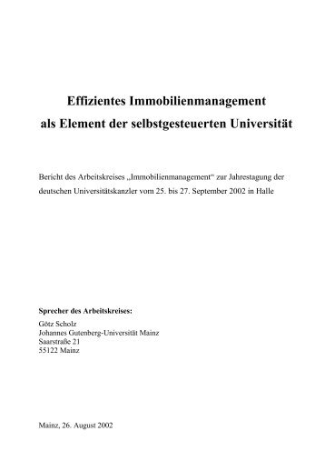 Effizientes Immobilienmanagement als Element der ...