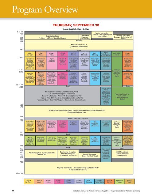 ABI-ONE ghc program v14.indd - Grace Hopper Celebration of ...