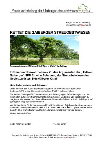 rettet die gaiberger streuobstwiesen! - BUND Rhein-Neckar-Odenwald