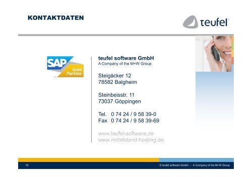 SAP ERP Produktkonfigurator Starter Package - teufel software GmbH