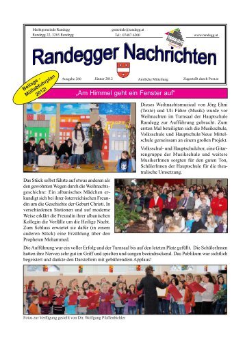 Gemeindezeitung Jänner 2012 (260) - Marktgemeinde Randegg