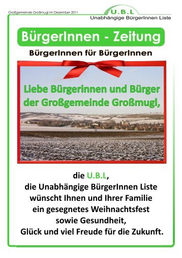 BürgerInnenzeitung - UBL Grossmugl