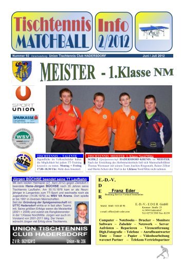 Matchball 2.2012 - UTTC Sparkasse HADERSDORF