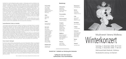 Winterkonzert 2000 - Musikverein Verena Wollerau