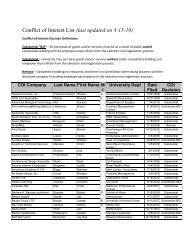 Conflict of Interest List (last updated on 3-15-10) - Procurement ...