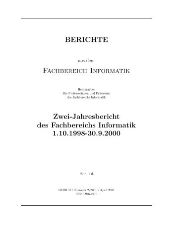 Zwei-Jahresbericht des Fachbereichs Informatik 1998-2000