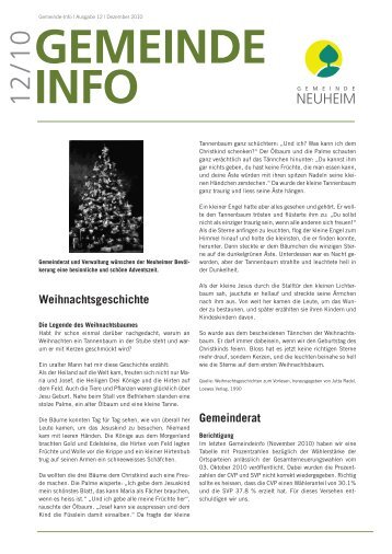 Weihnachtsgeschichte Gemeinderat - Gemeinde Neuheim