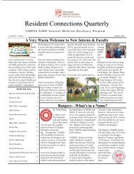 Resident Connections Quarterly - New Jersey Medical School